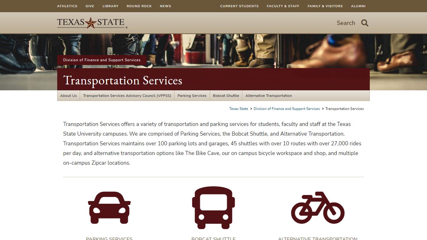 Transportation Services : Texas State University